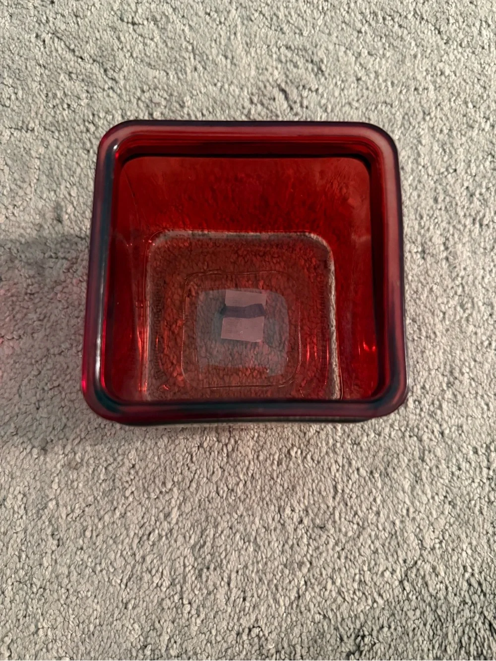 Red Square Glass Vase / Planter